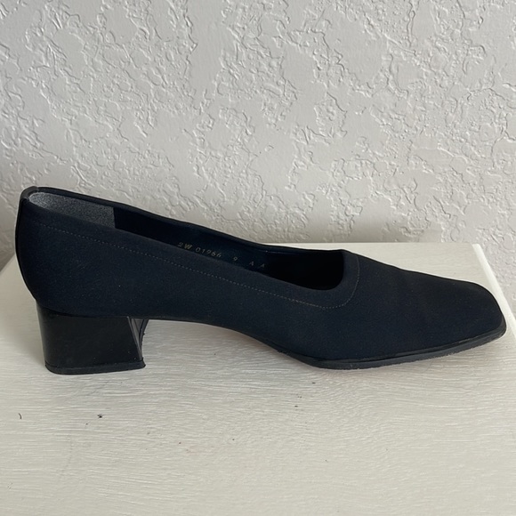 Vintage 90's Stuart Weitzman Chunky Heels With Y2K Flairlo Micro Stretch Size 9 - Picture 4 of 10